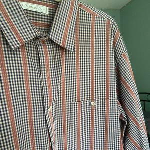 Christian Dior vintage mens striped dress shirt